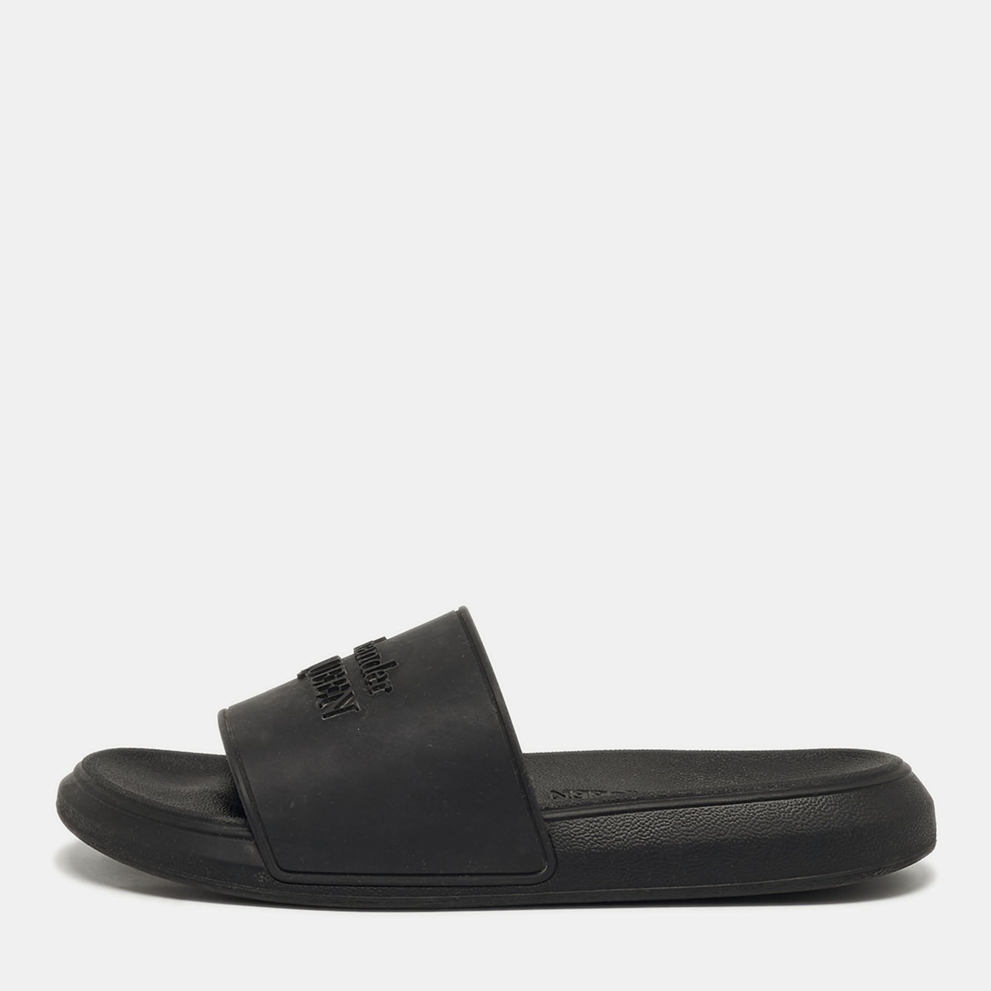 

Alexander McQueen Size  Black Rubber Pool Slides