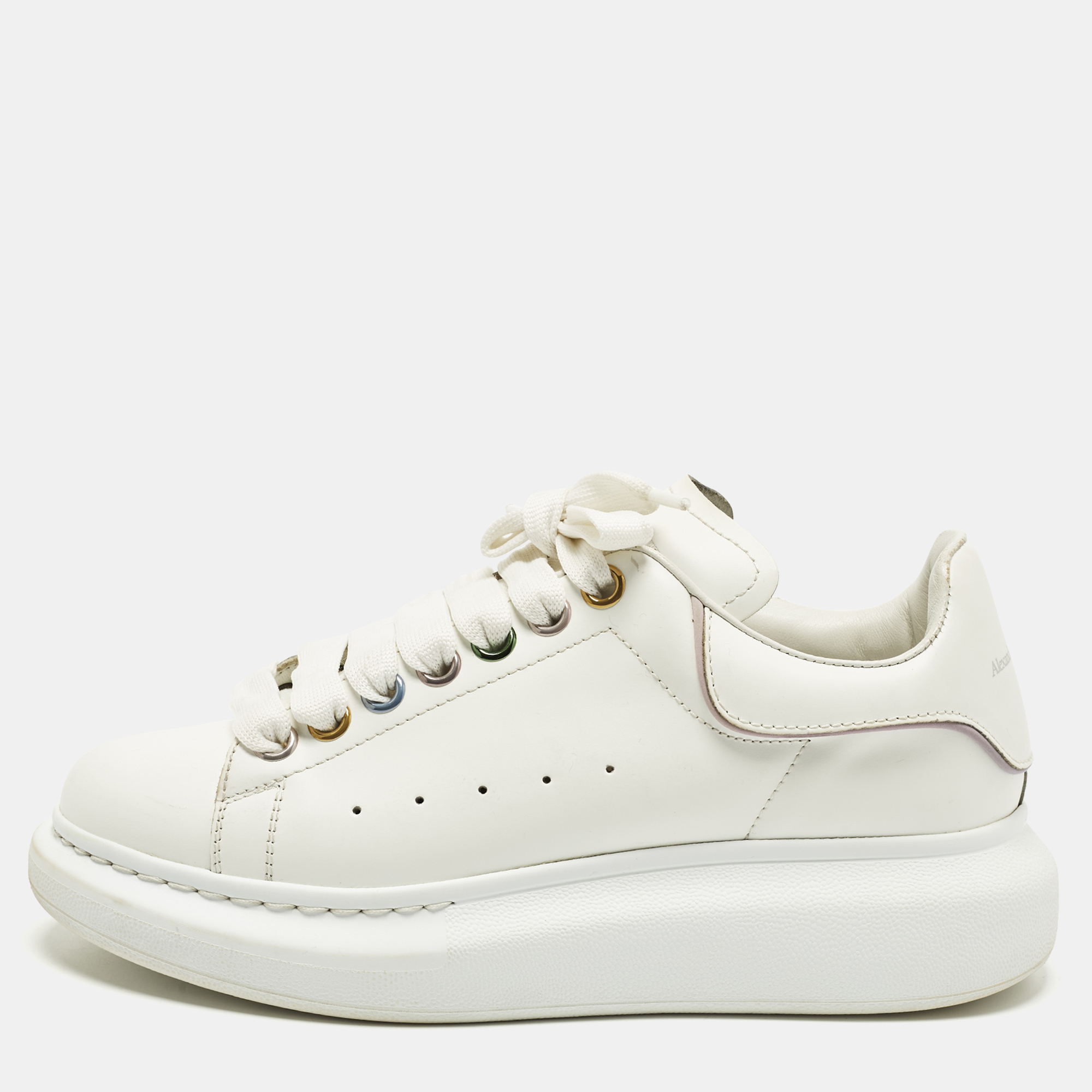 

Alexander McQueen Oversized Size  White Leather Low Top Sneakers