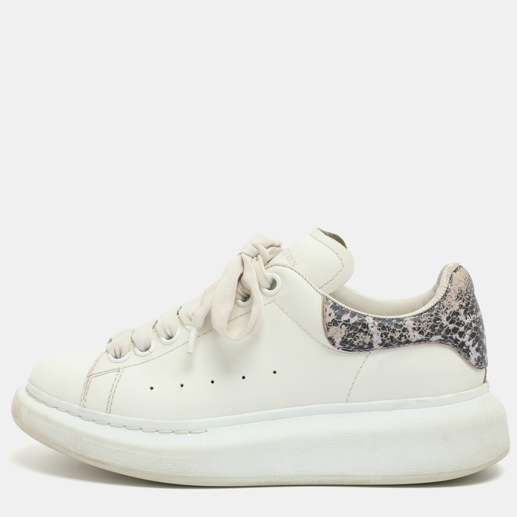 

Alexander McQueen Oversized Size  White Leather Low Top Sneakers