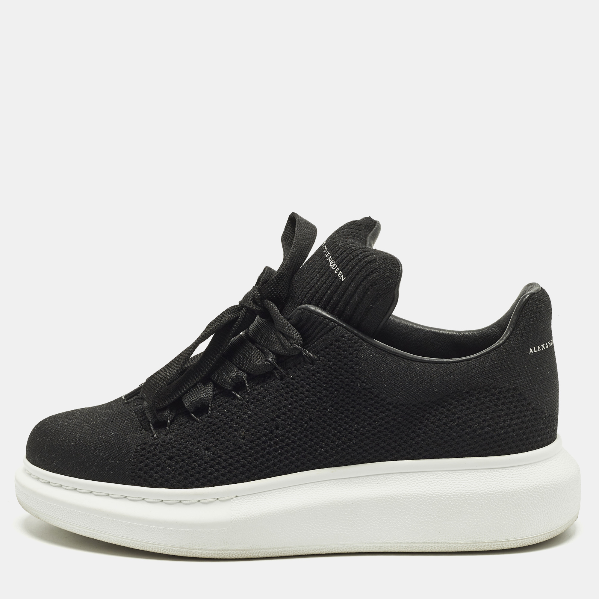 

Alexander McQueen Oversized Size  Black Knit Fabric Low Top Sneakers