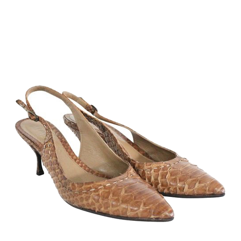 

Alexander McQueen Brown Snake Skin Pumps Size