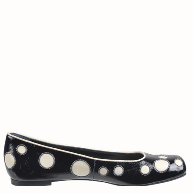 

Alexander McQueen Black Leather Polka Dots Ballerinas Size