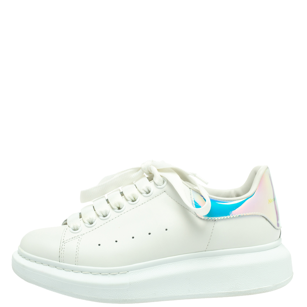 

Alexander McQueen White Leather Larry Low Top Sneakers Size