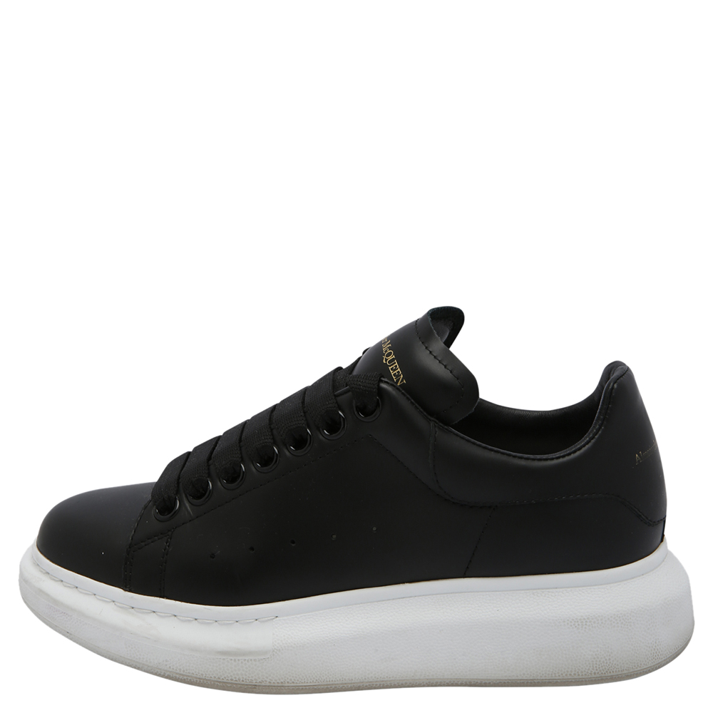 

Alexander McQueen Black Leather Larry Sneakers Size EU