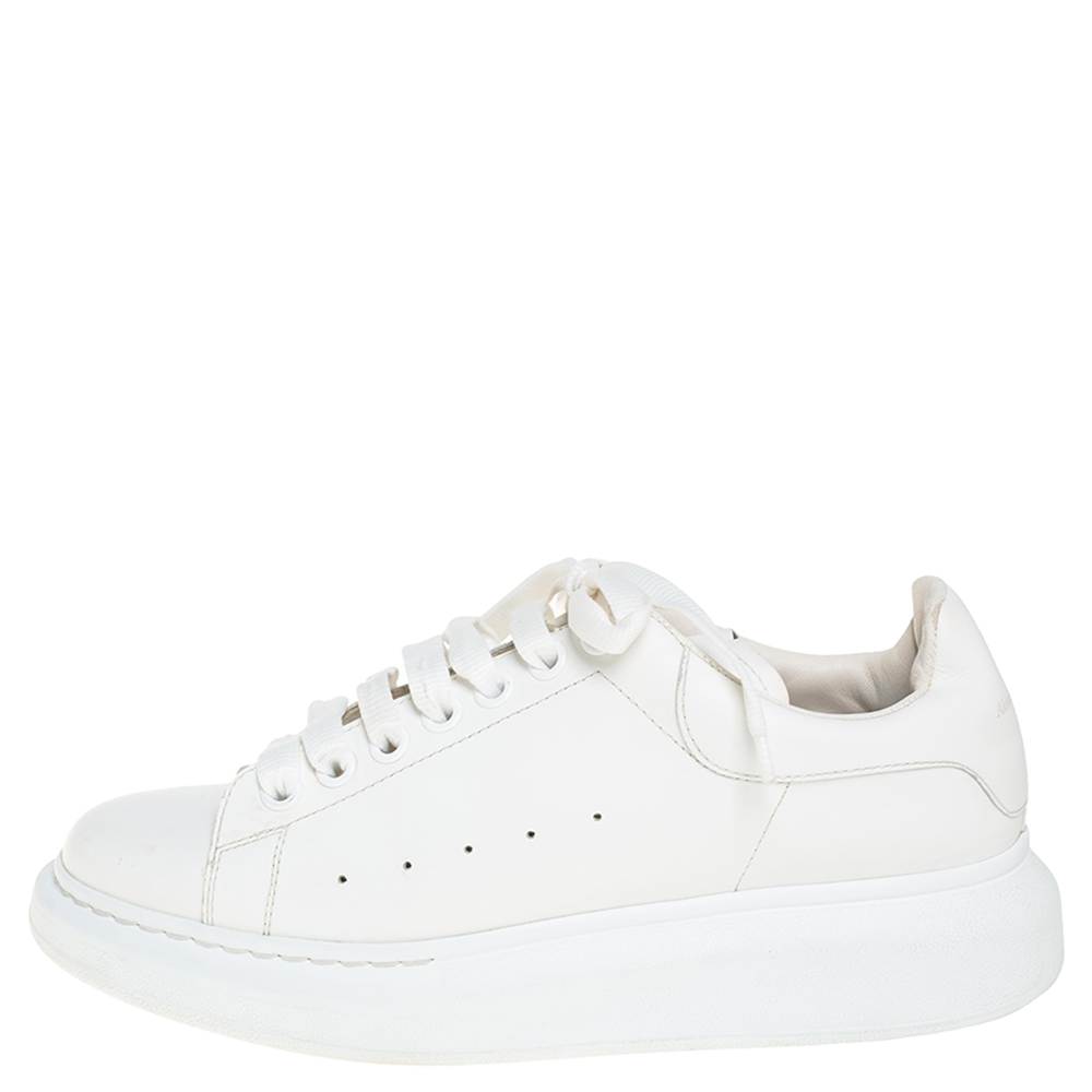 

Alexander McQueen Off-White Leather Oversized Sneakers Size