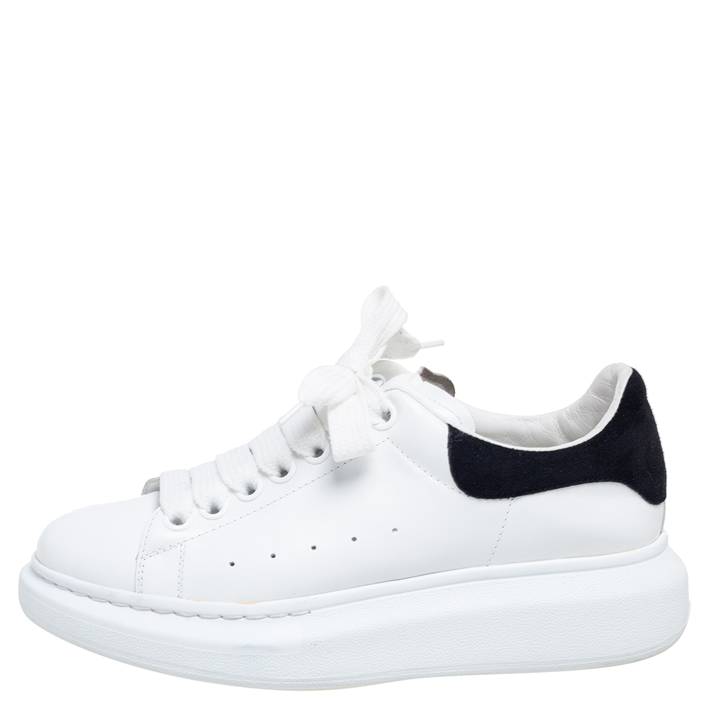 

Alexander McQueen White-Black Leather And Suede Oversized Sneakers EU