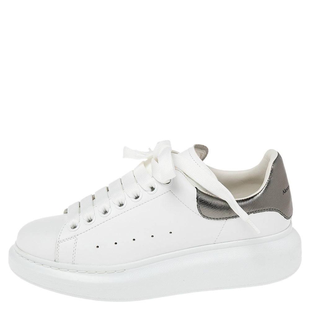 

Alexander McQueen White Leather Oversized Sneakers Size