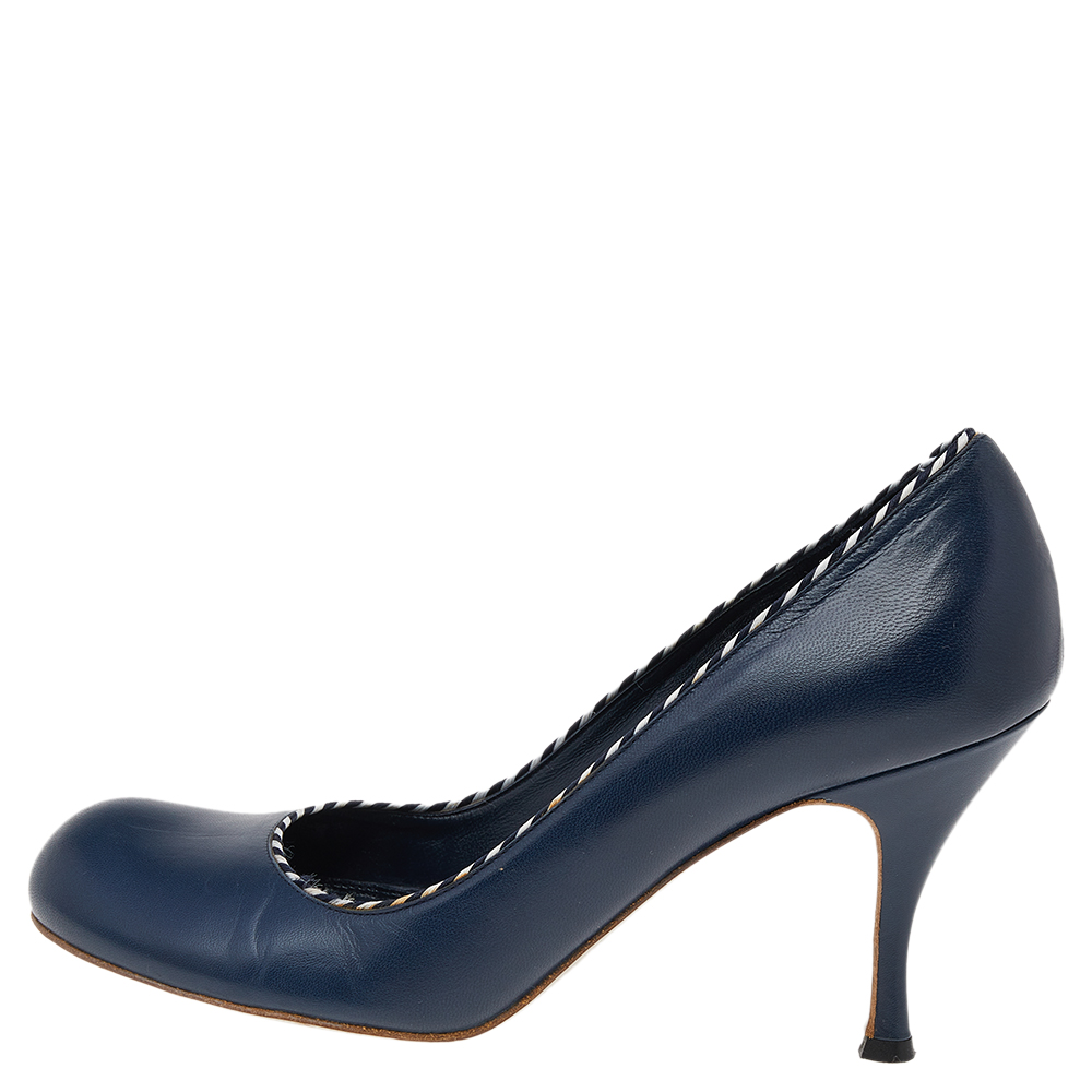 

Alexander McQueen Blue Leather Round Toe Pumps Size 38