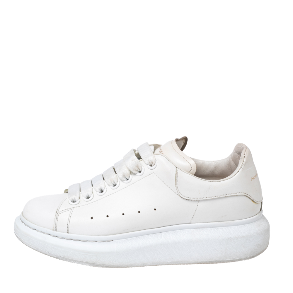 

Alexander McQueen White Leather Oversized Low-Top Sneakers Size
