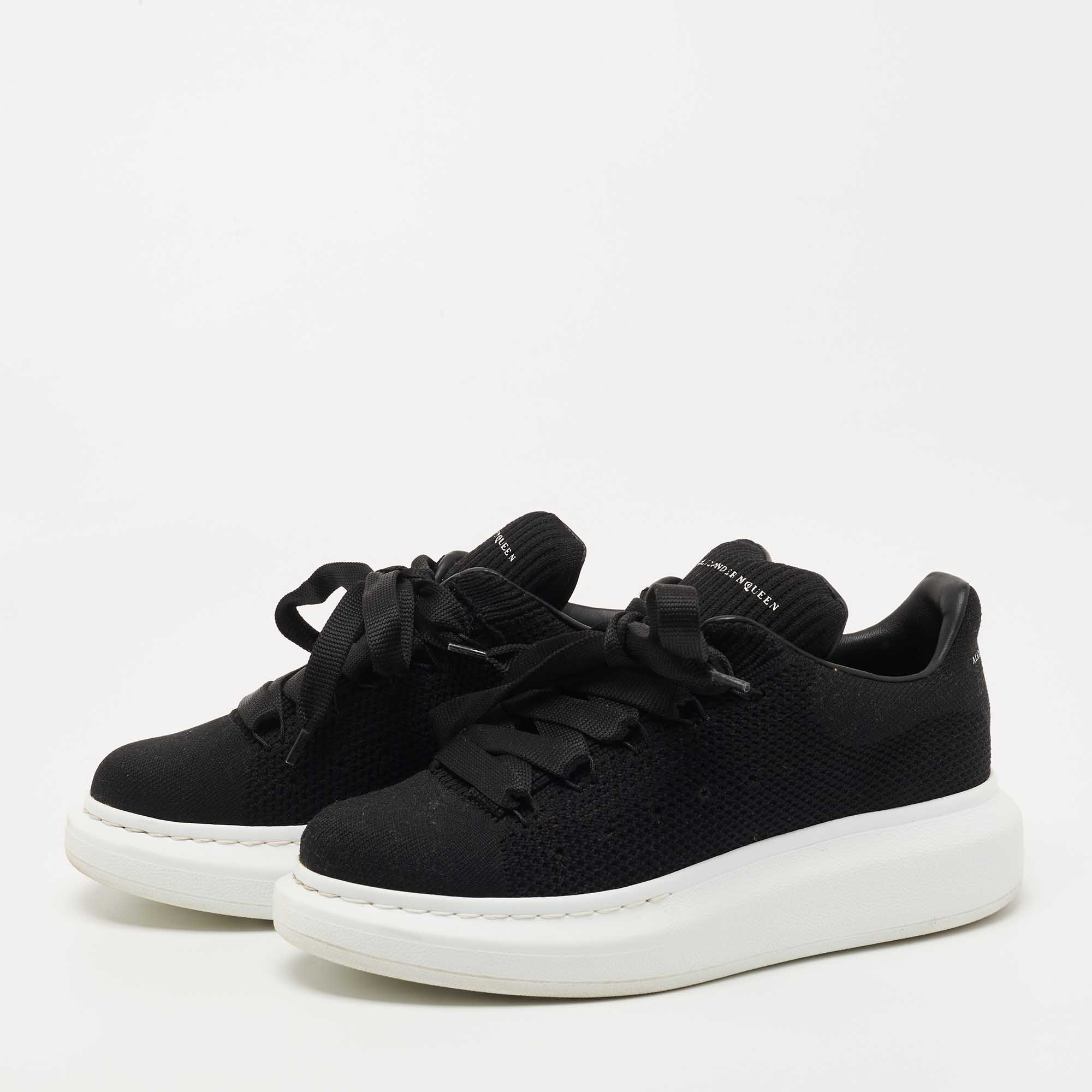 

Alexander McQueen Black Knit Fabric Oversized Sneakers Size