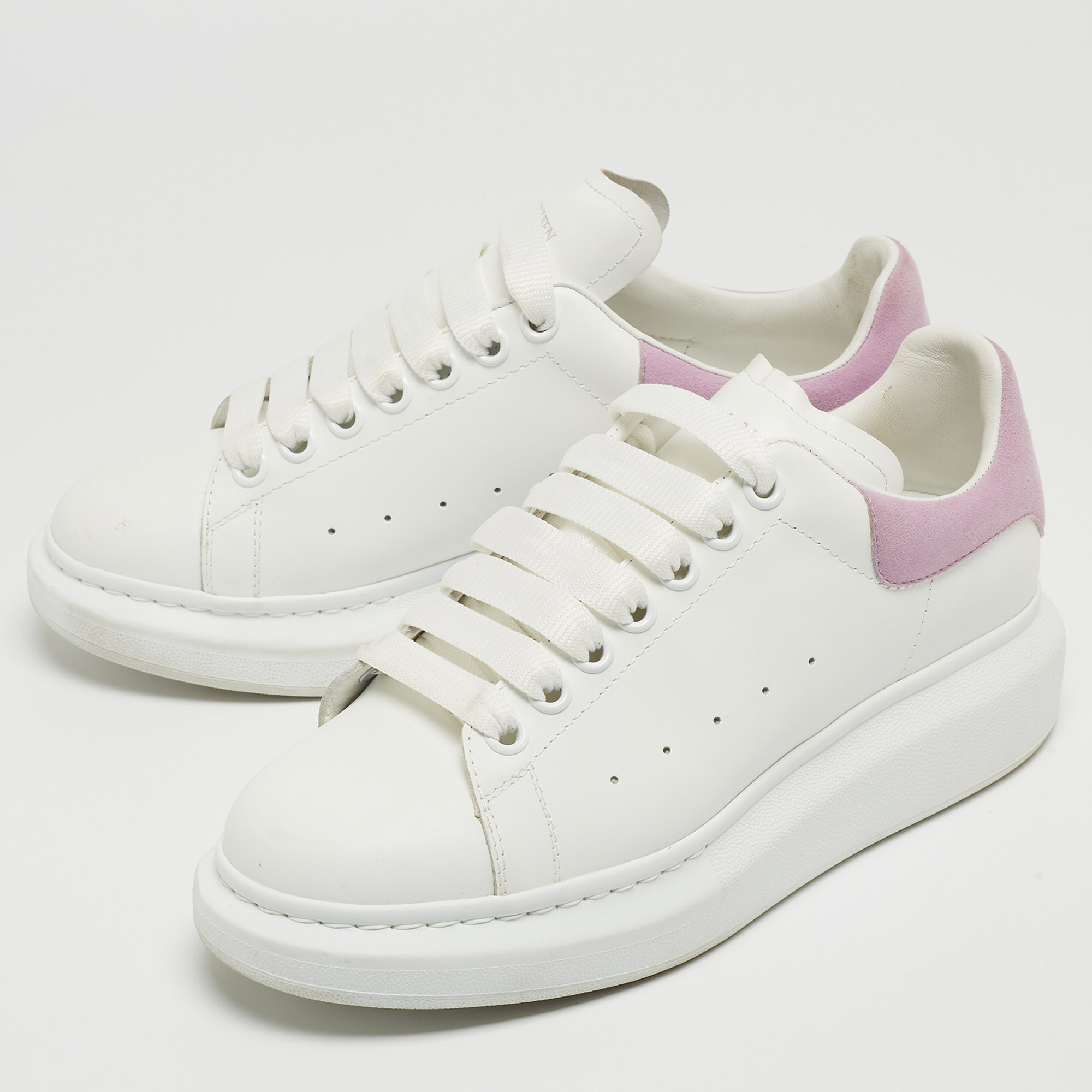 

Alexander McQueen White/Purples Suede and Leather Oversized Sneakers Size