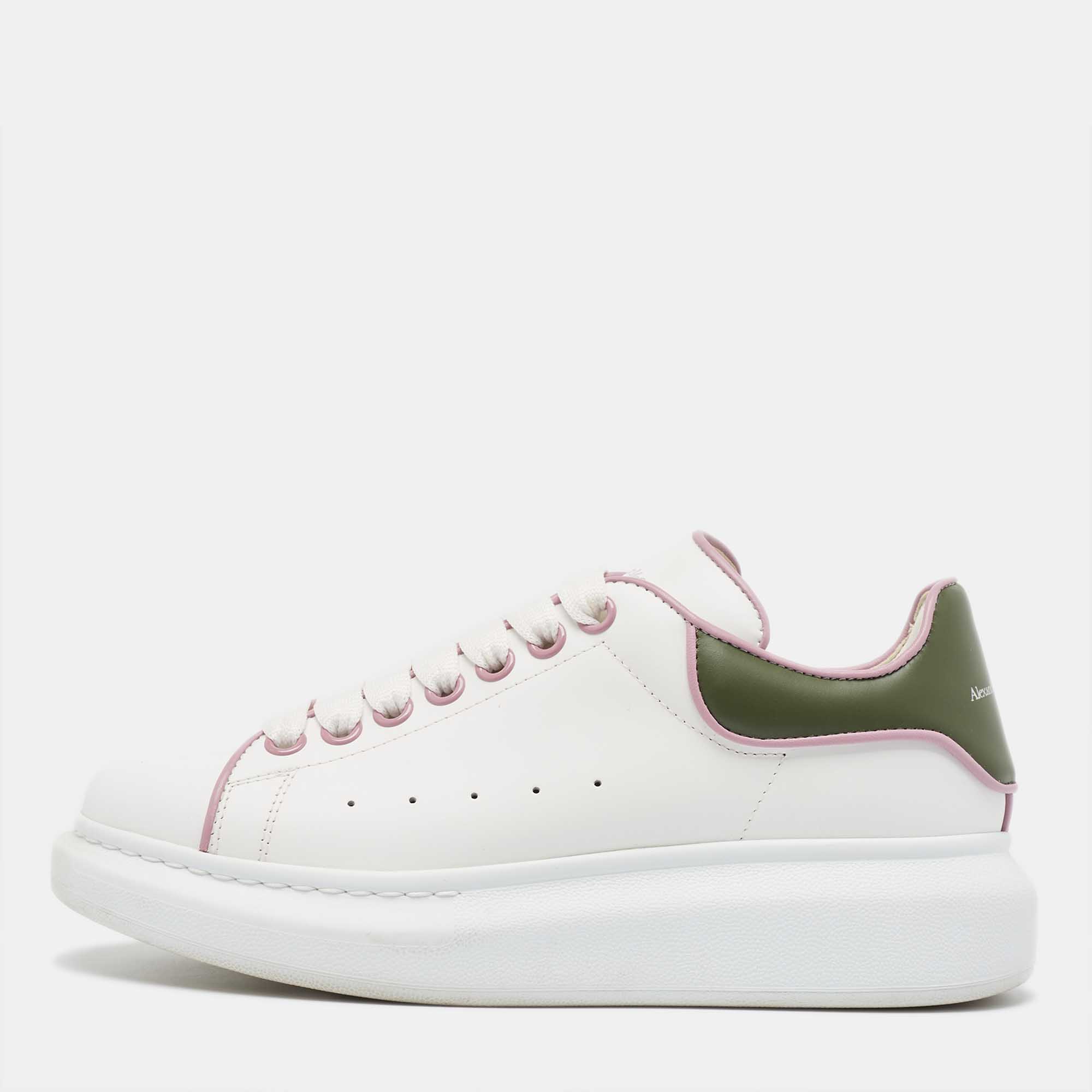 

Alexander McQueen White Leather Oversized Sneakers Size