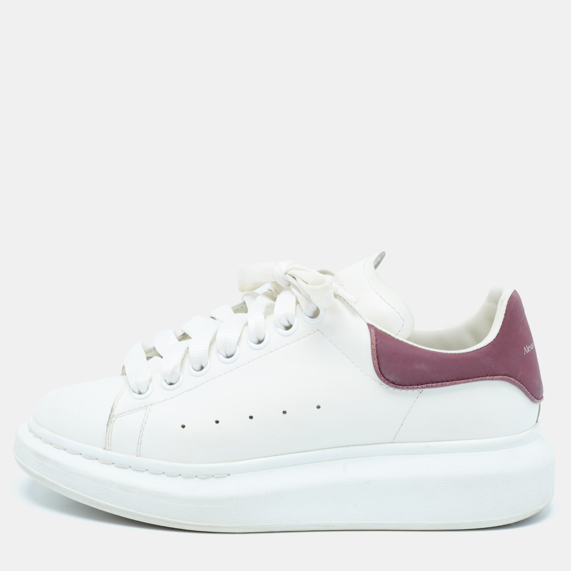 

Alexander McQueen White/Purple Leather Larry Sneakers Size