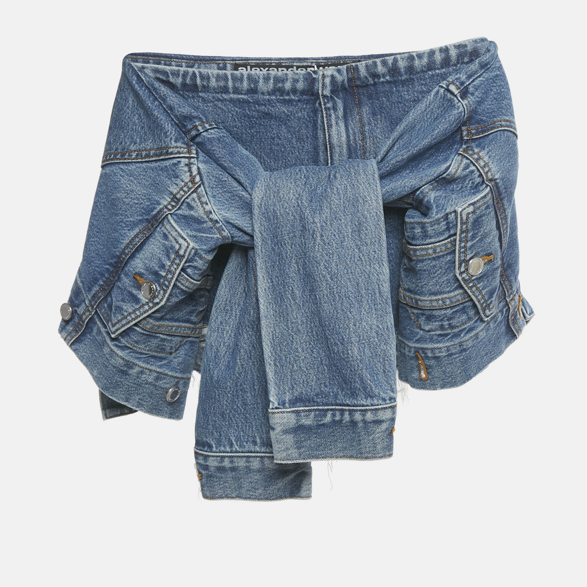 

Alexander Wang Denim Jacket Trim Skorts S, Blue