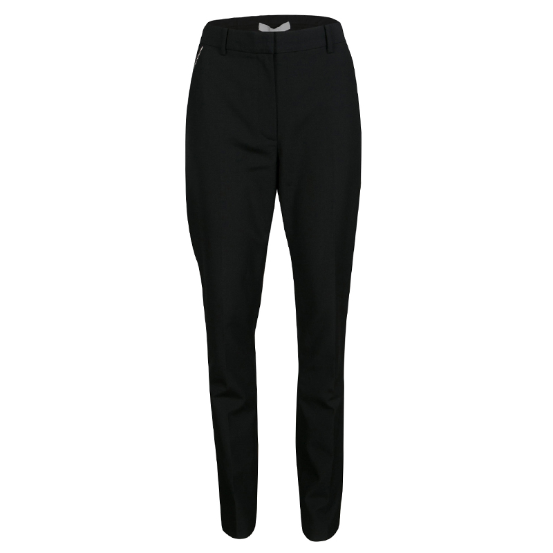Alexander Wang Black Wool Zip Detail Tapered Cigarette Pants S