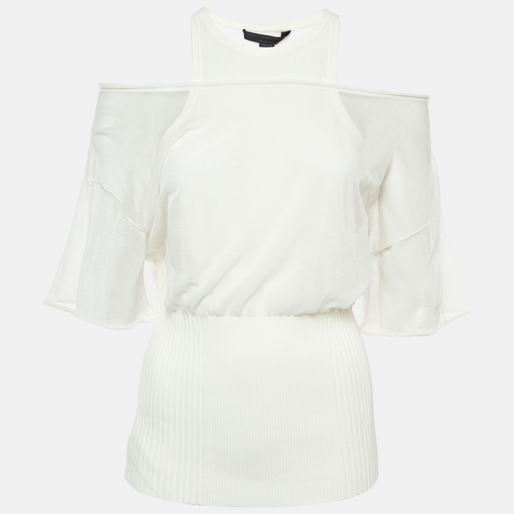 

Alexander Wang Off-White Cotton knit Sheer Overlay Top