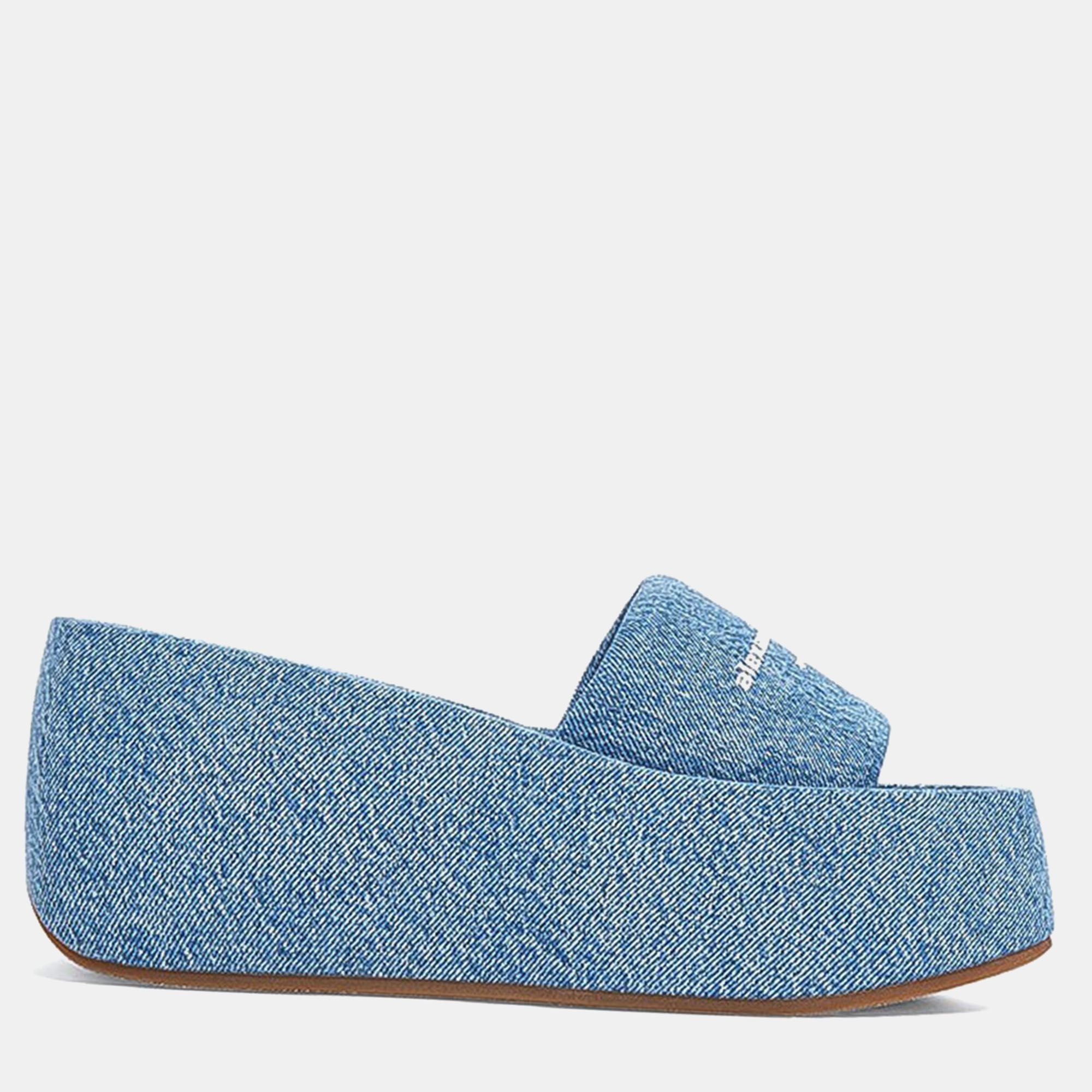 

Alexander Wang Denim Blue Canvas Taji Platform Sandal