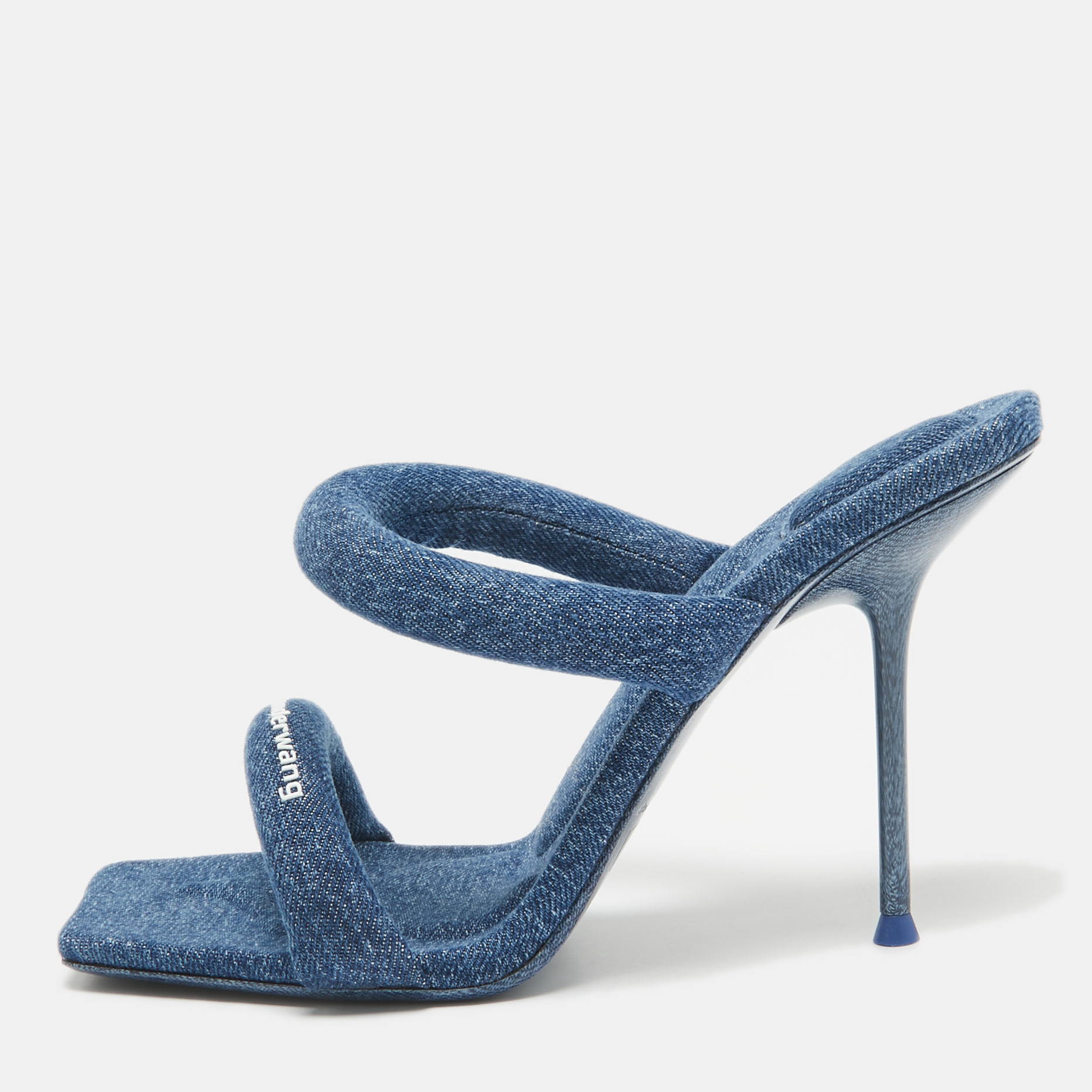 

Alexander Wang Blue Denim Julie Slide Sandals Size