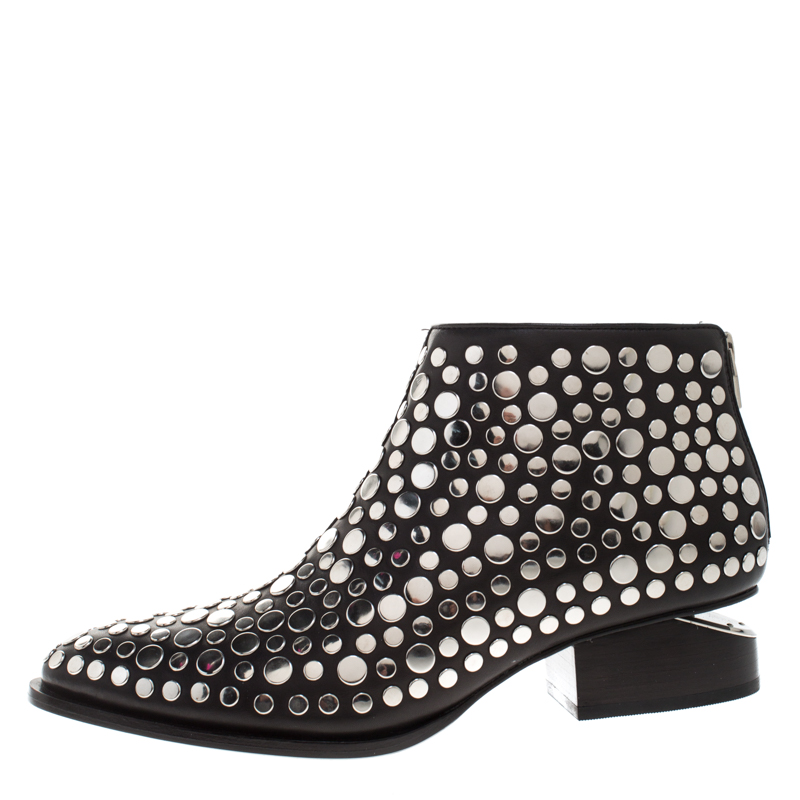 

Alexander Wang Black Studded Leather Gabi Ankle Boots Size