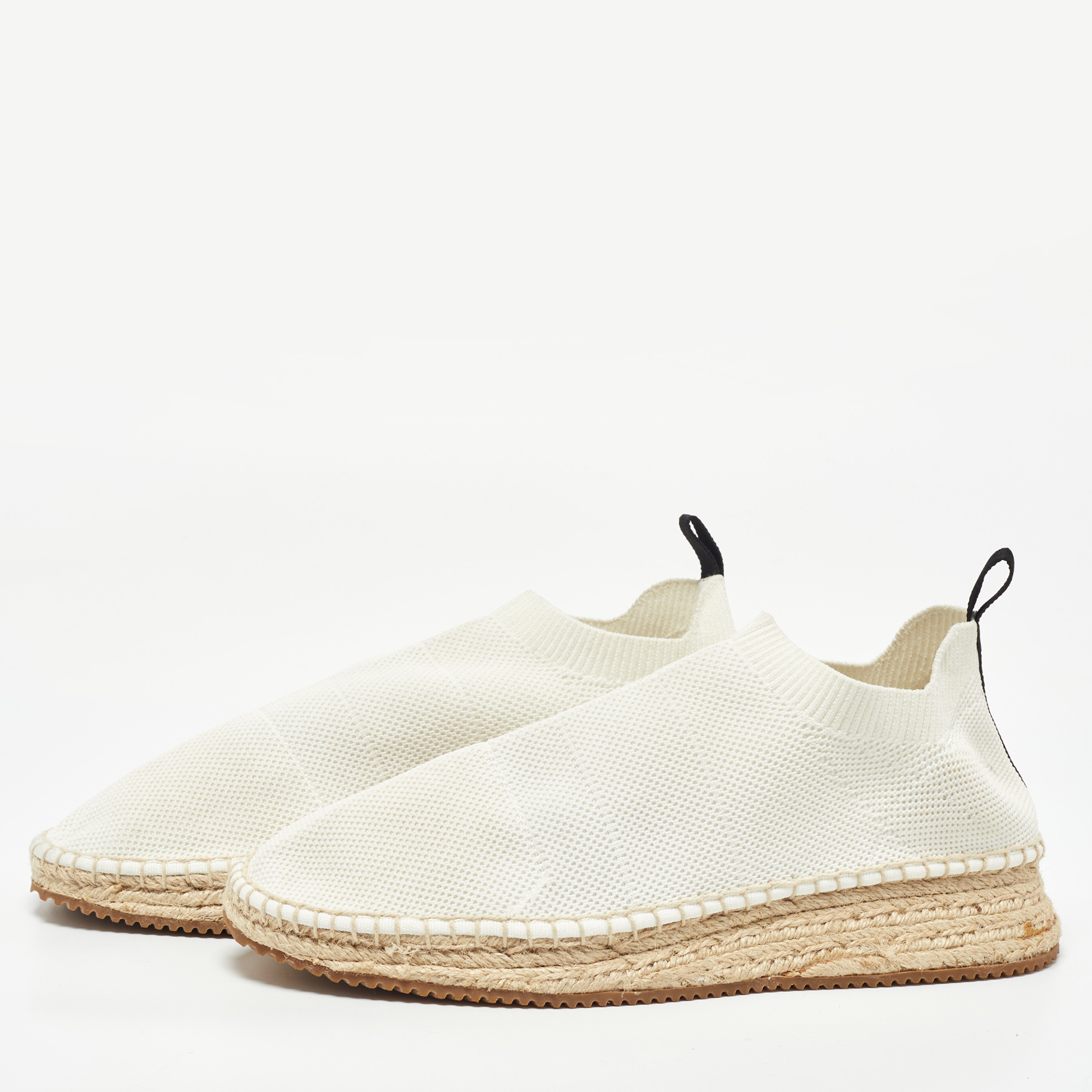 

Alexander Wang Off White Knit Fabric Dylan Espadrille Flats Size