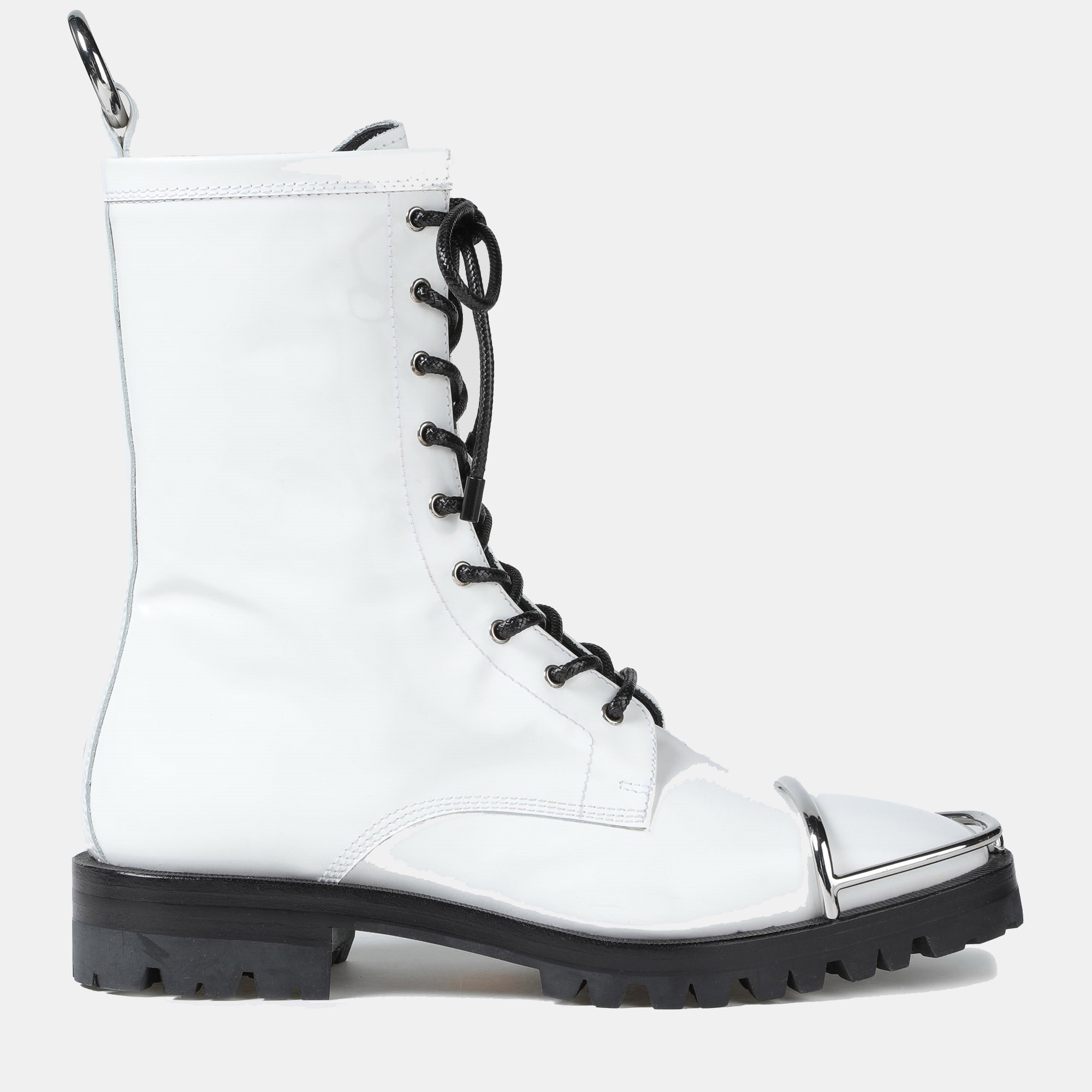 

Alexander Wang Patent Leather Combat Boots Size, White