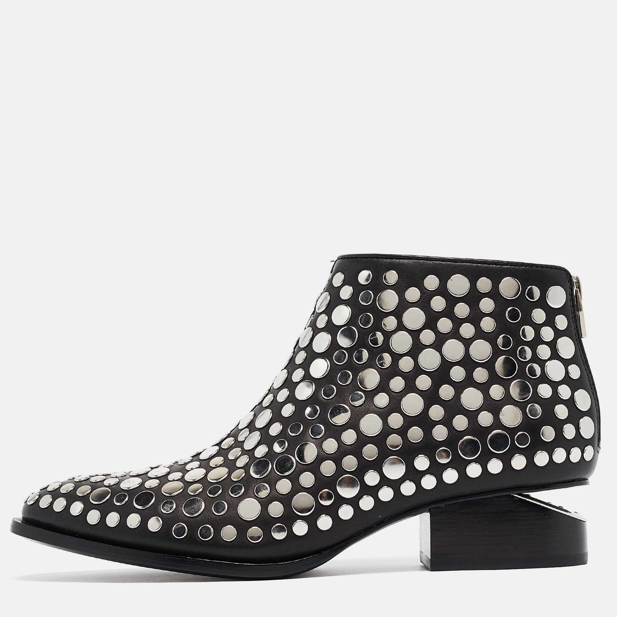 

Alexander Wang Black Leather Studded Gabi Ankle Boots Size