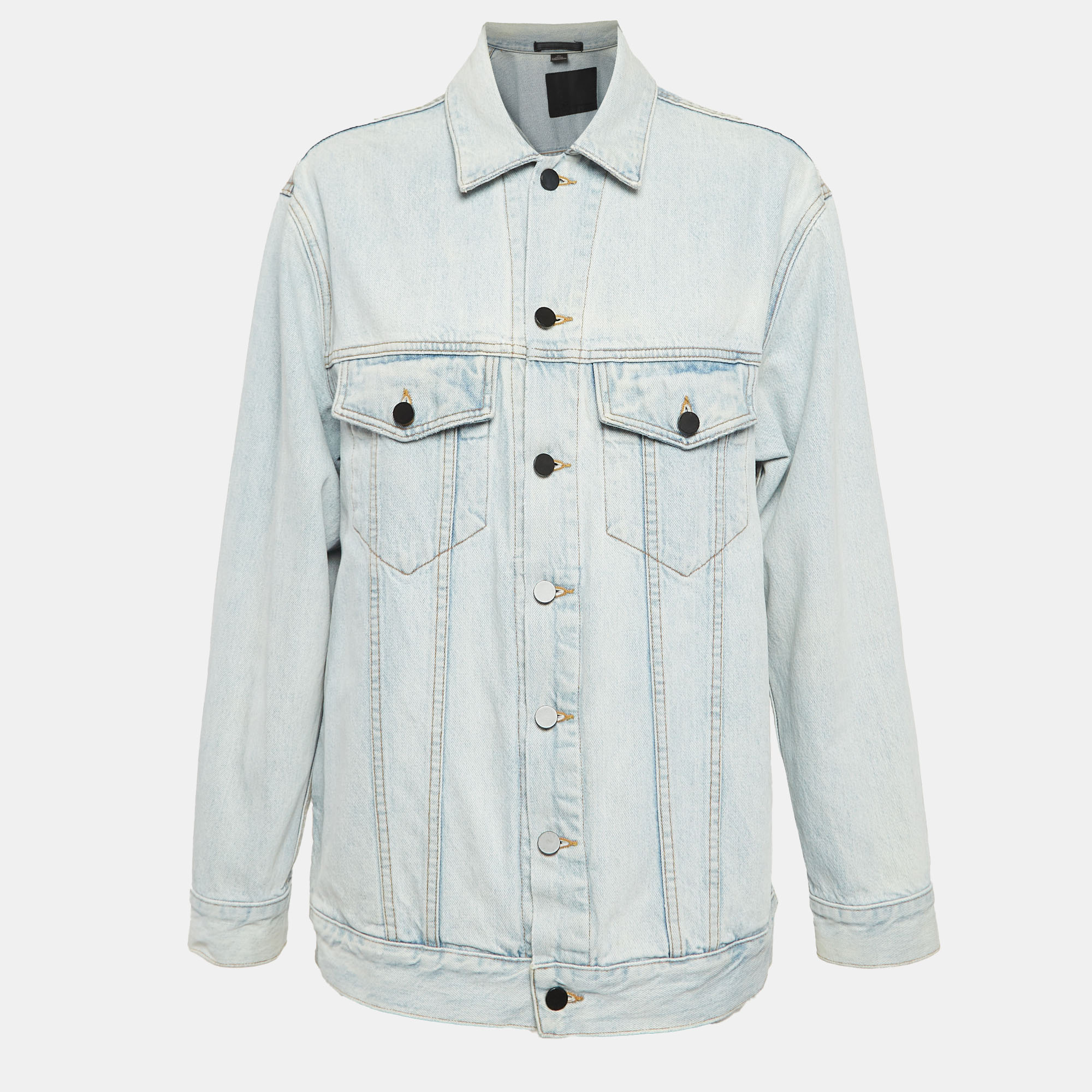 

Alexander Wang Blue Washed Denim Button Front Jacket S