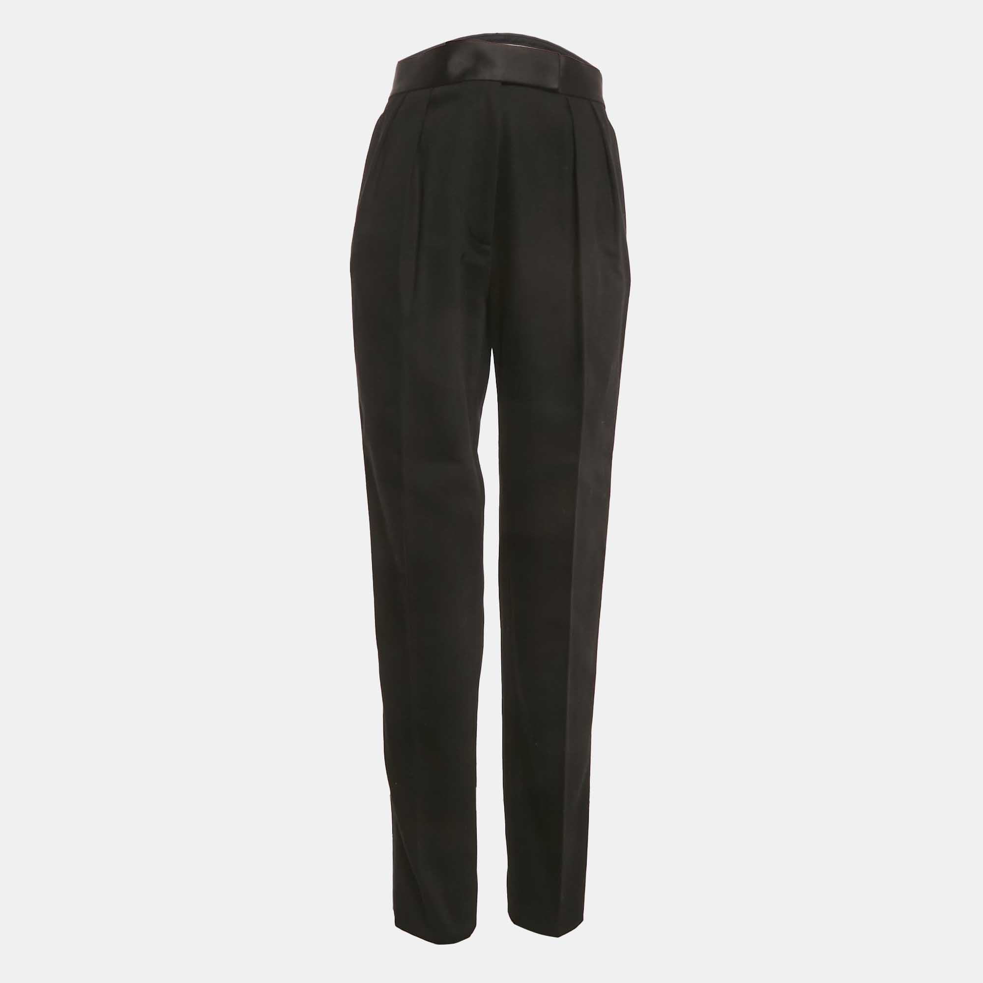 Pre-owned Alexander Wang Black Cotton Side Trim Pleated Trouser S