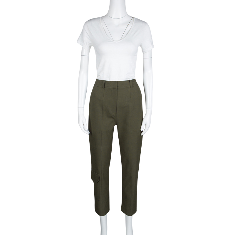 

T By Alexander Wang Olive Green High Waist Cropped Pants