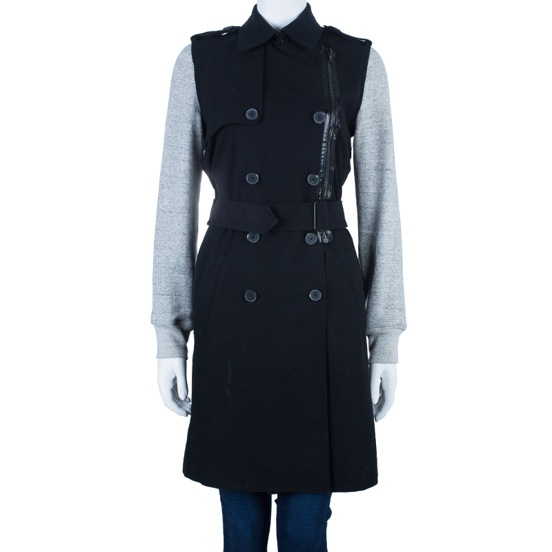 

Alexander Wang Fleece Sleeve Long Coat, Multicolor