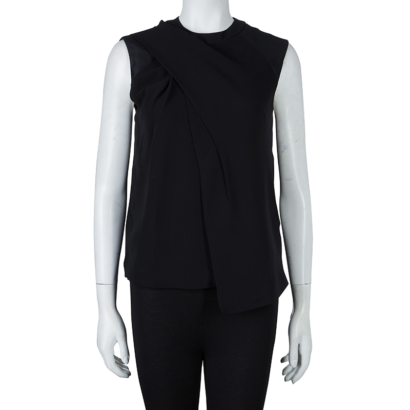 

Alexander Wang Black Asymmetric Pleat Detail Sleeveless Top