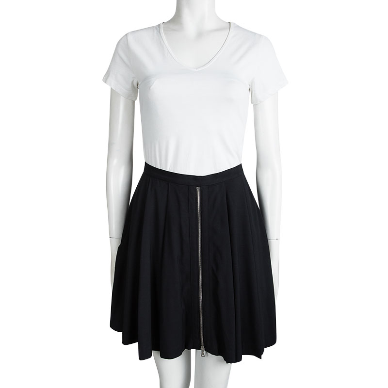 

Alexander Wang Black Zip Detail Pleated Skirt