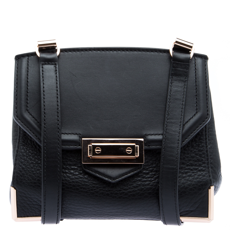 مملوكة مسبقًا Alexander Wang Black Pebbled Leather Marion Crossbody Bag 