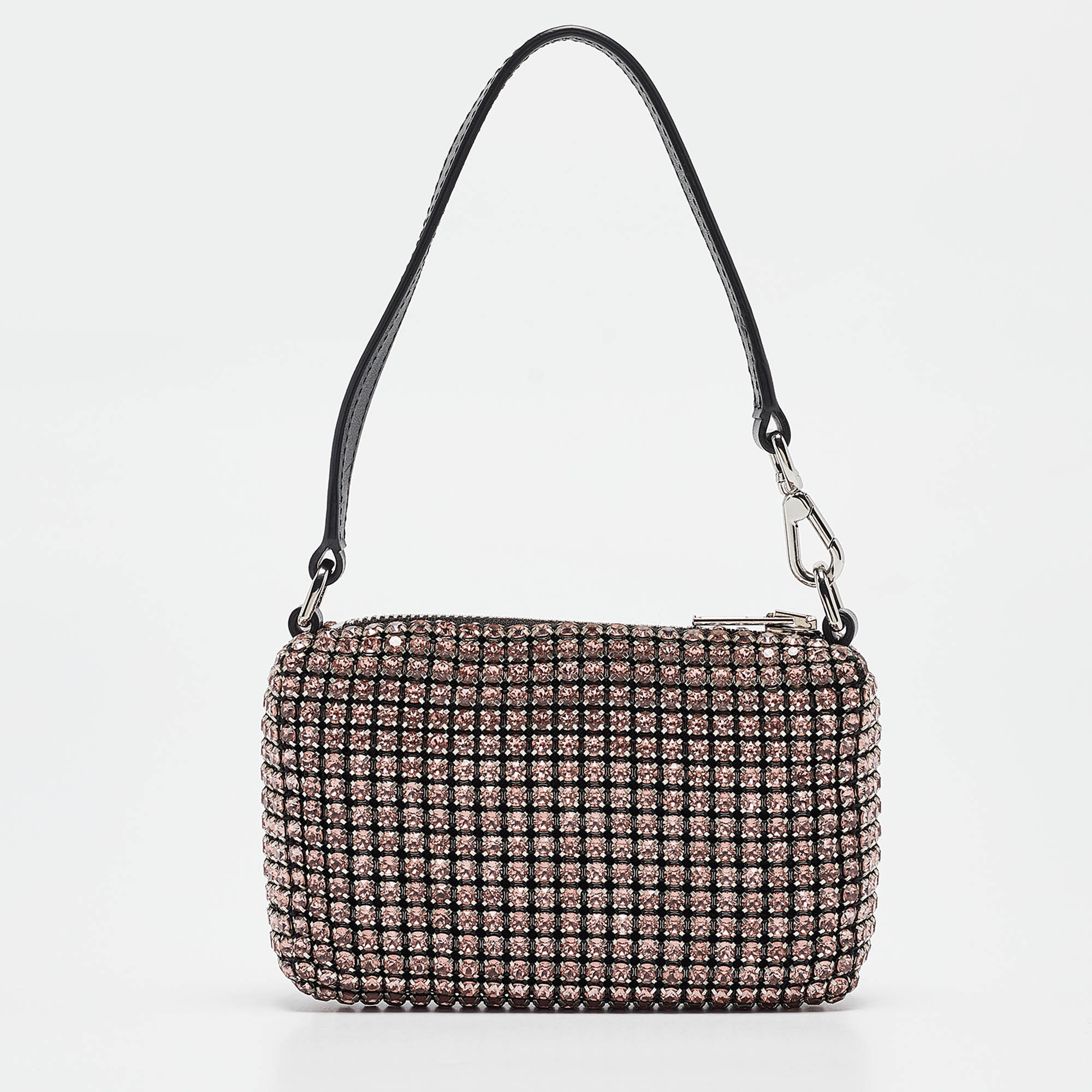 

Alexander Wang Pink Crystal Mesh Heiress Pouch Bag