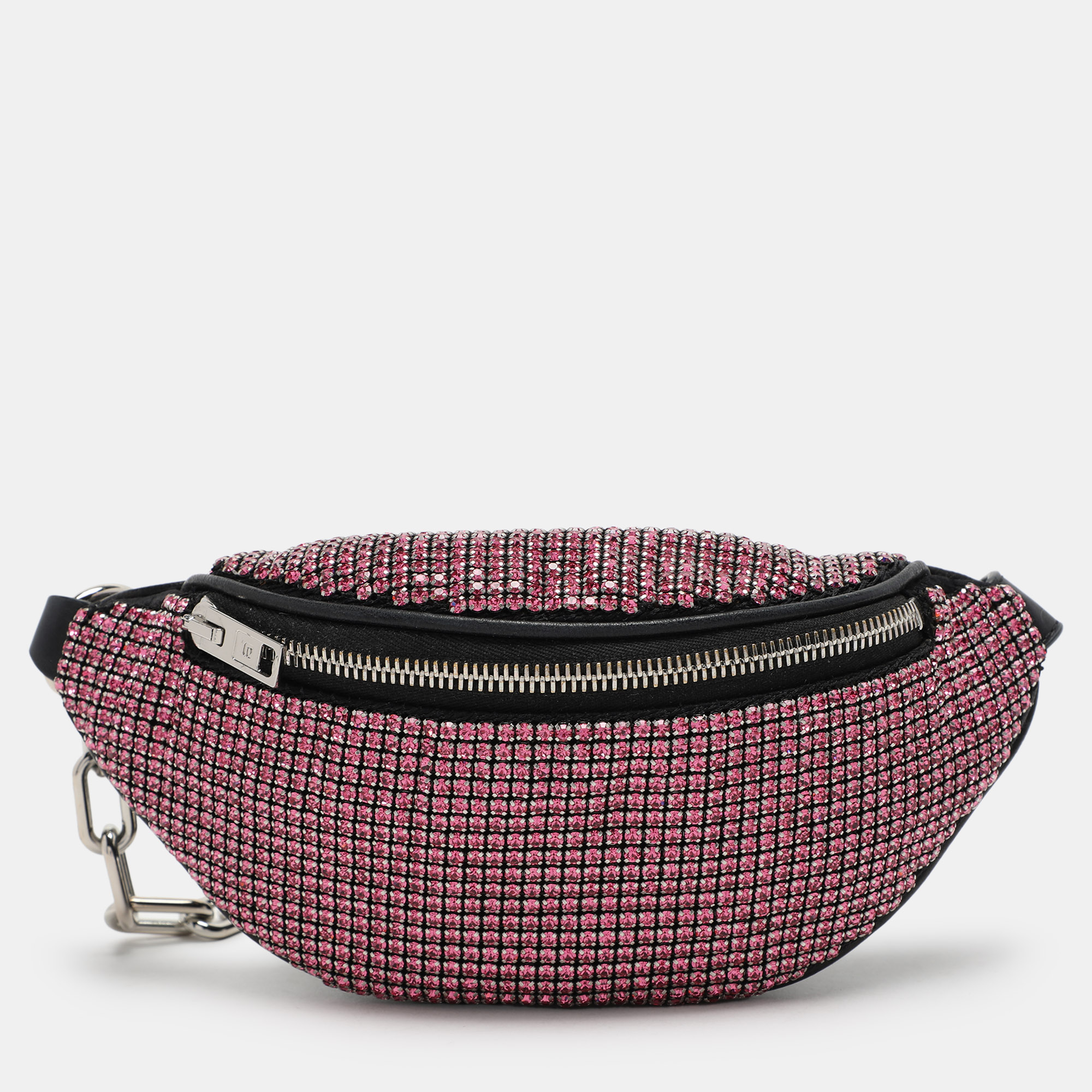 

Alexander Wang Pink/Black Rhinestone and Leather Attica Belt Bag