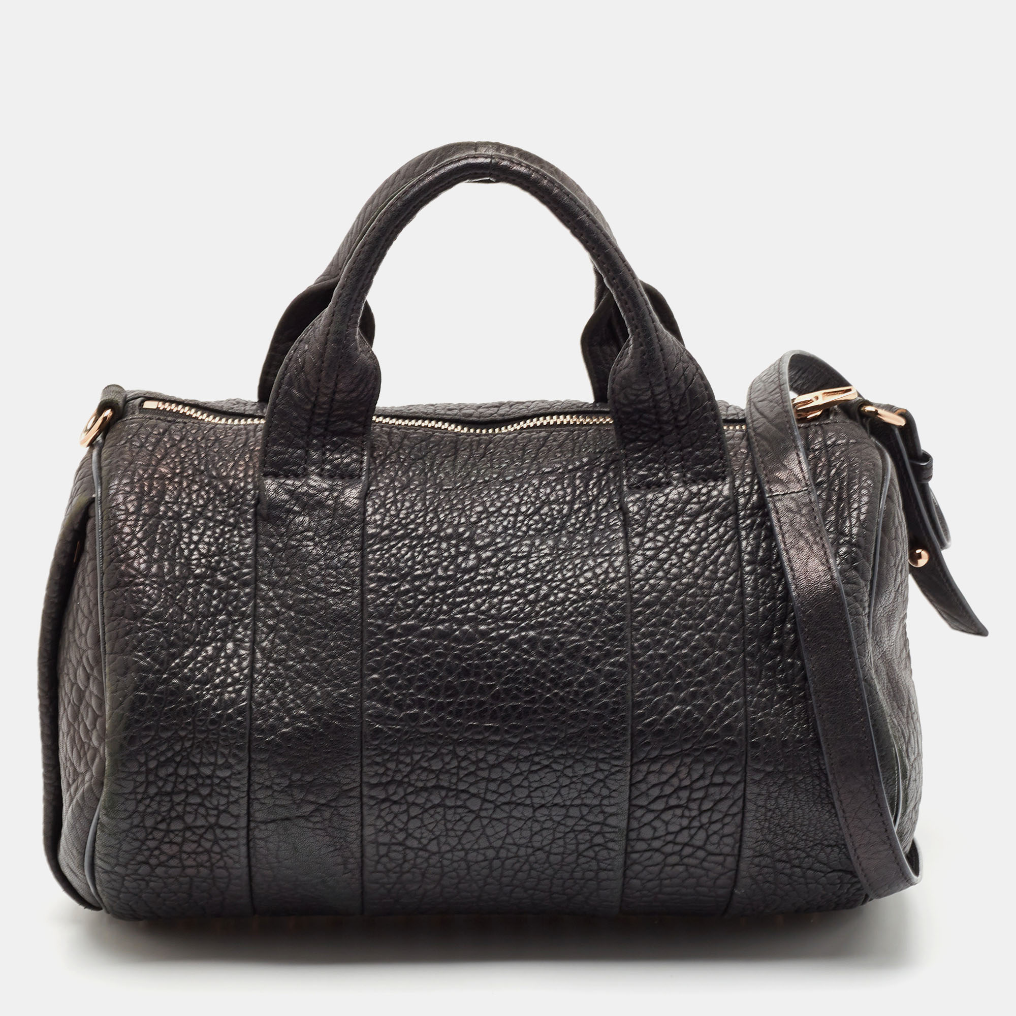 

Alexander Wang Black Textured Leather Rocco Duffel Bag