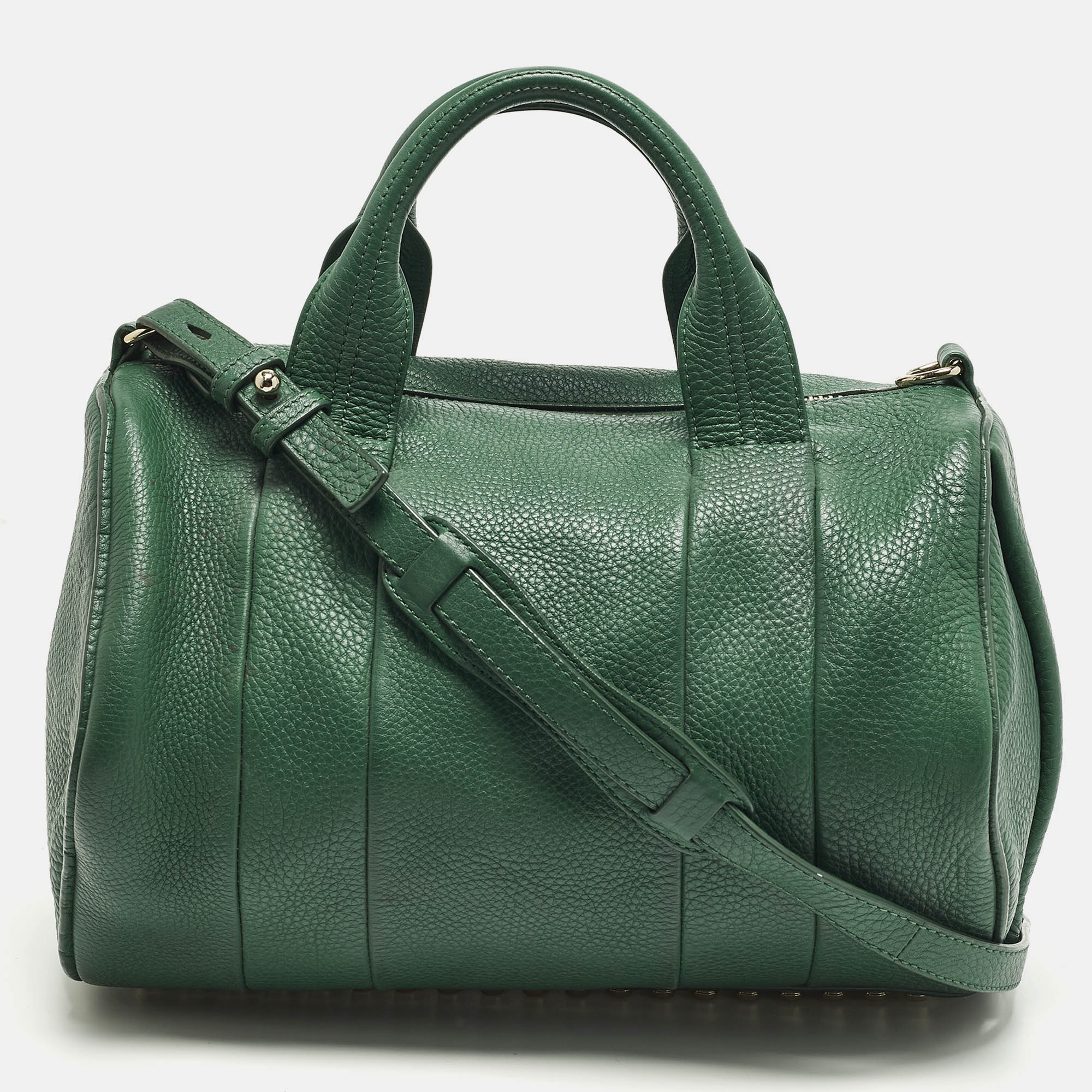 

Alexander Wang Rocco Green Grained Leather Satchel