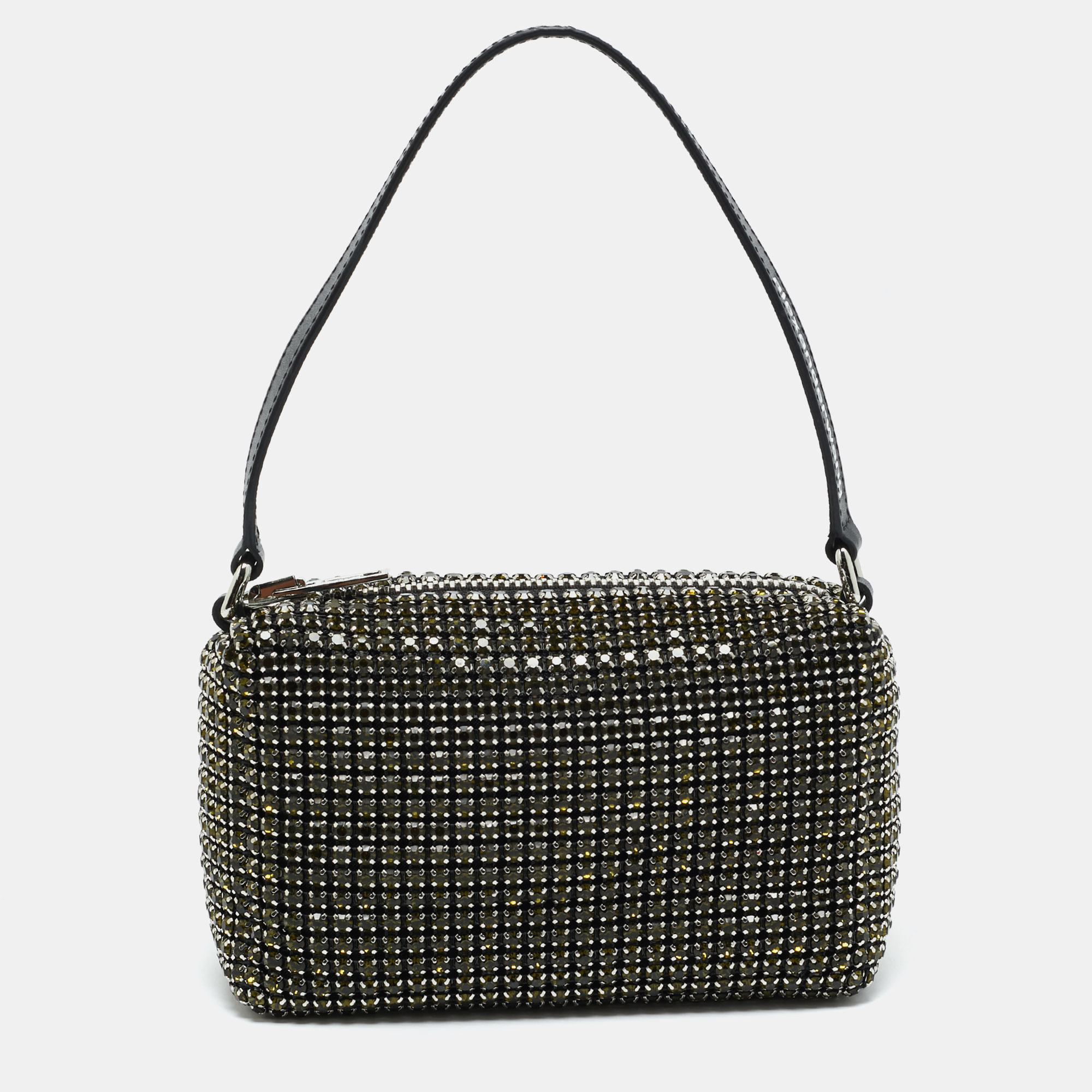 Pre-owned Alexander Wang Green Crystal Embellished Mini Heiress Pouch Bag