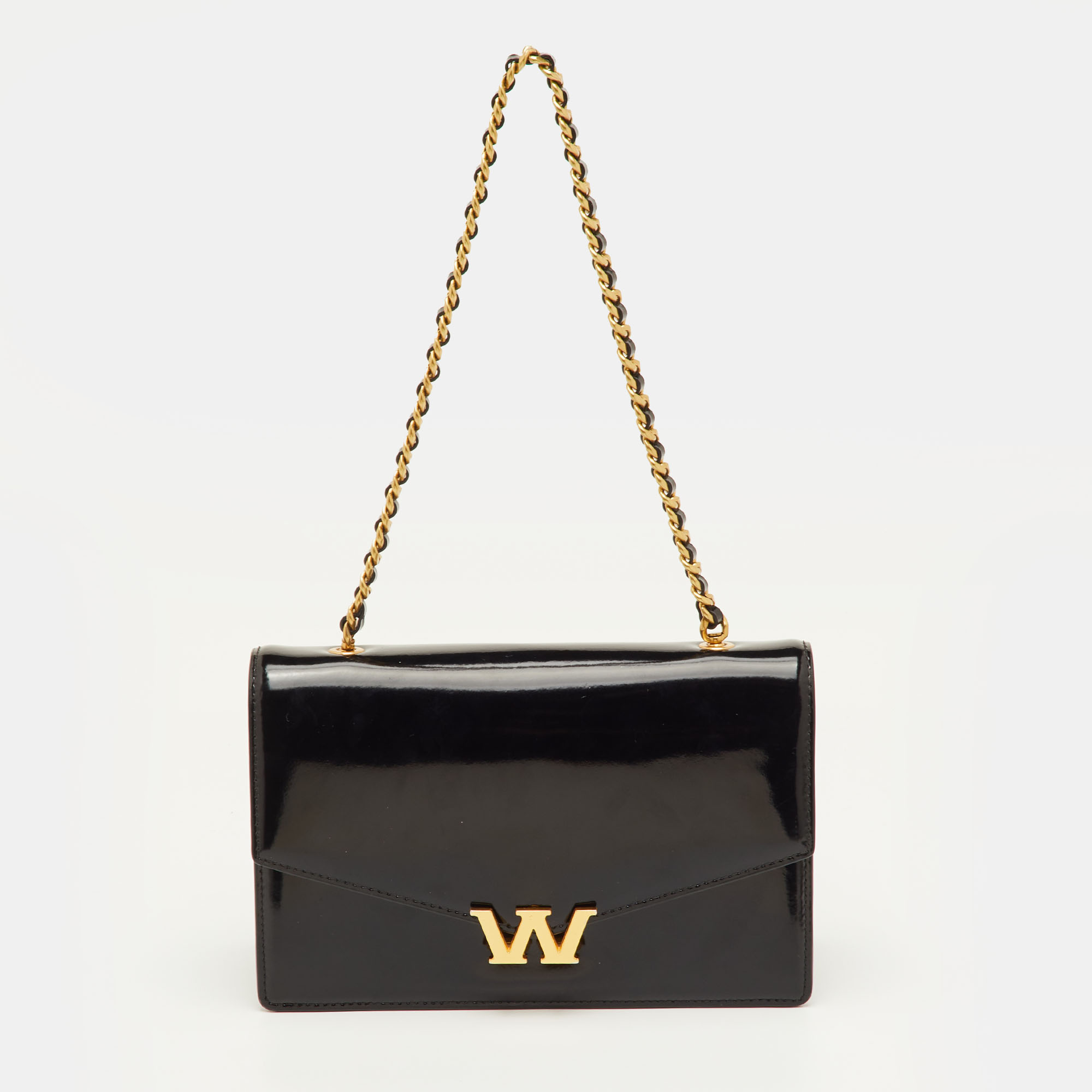 

Alexander Wang W Legacy  Black Patent Leather Chain Shoulder Bag