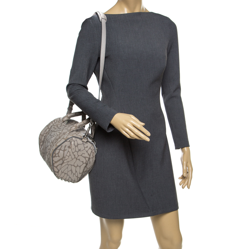 

Alexander Wang Grey Textured Leather Rocco Top Handle Bag