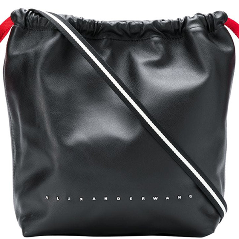 Alexander Black Leather Drawstring Shoulder Bag Alexander Black Leather Drawstring Shoulder Bag
