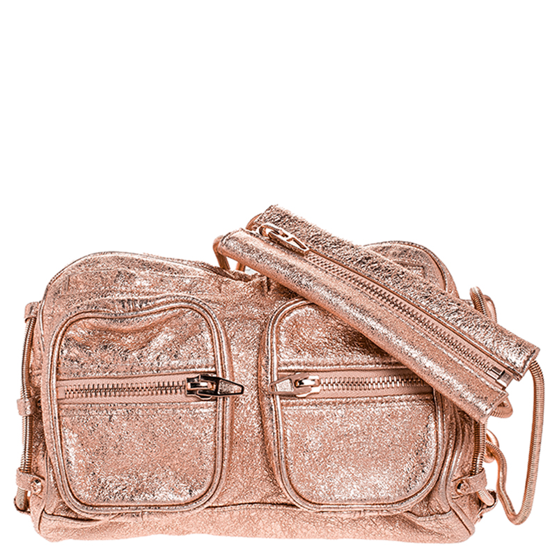 rose gold shoulder bag