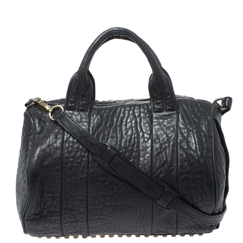 Alexander Wang Black Leather Rocco Duffel Bag