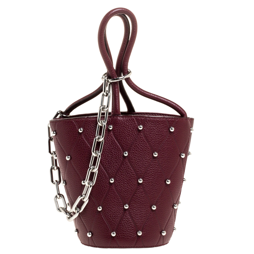 burgundy bucket bag
