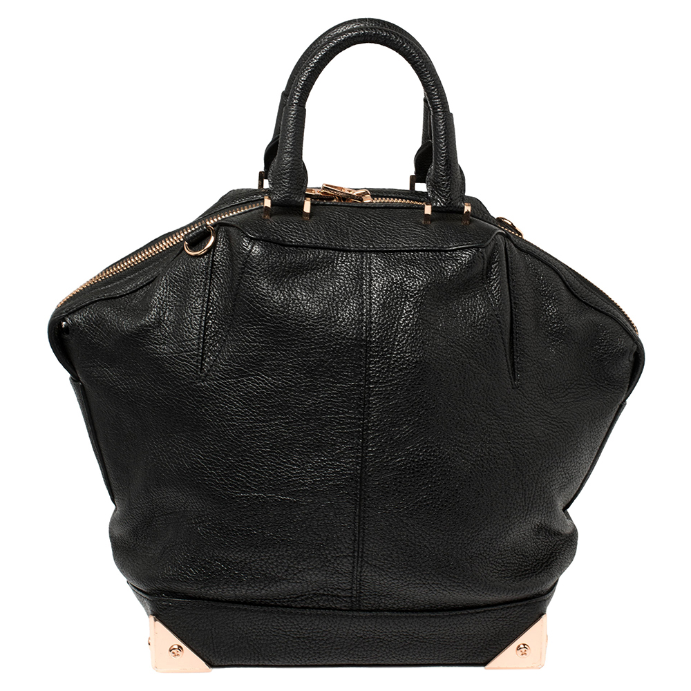 Pre-owned Alexander Wang Black Leather Small Emile Satchel