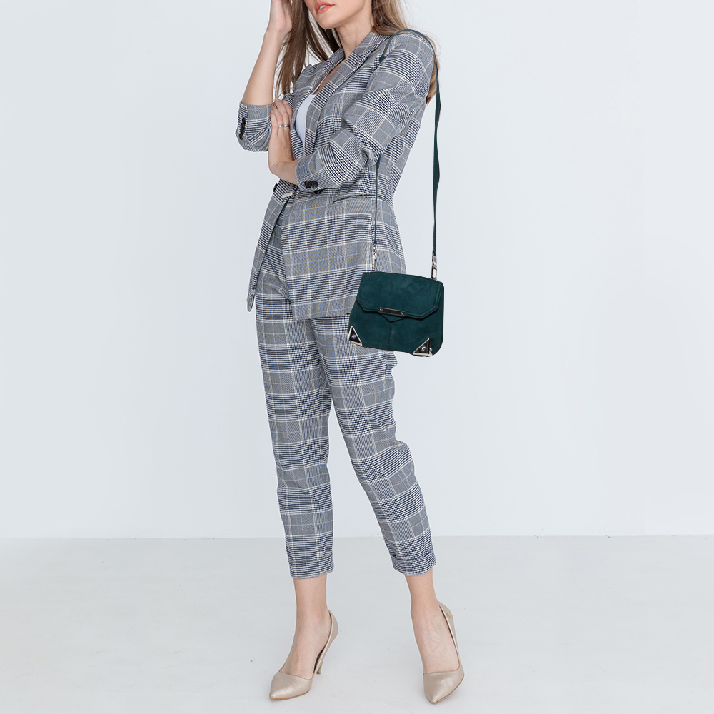 

Alexander Wang Teal Blue Suede Marion Shoulder Bag