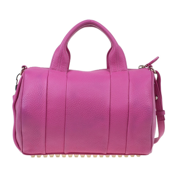 Pre Owned Alexander Wang Flamingo Leather Rocco Large Bag