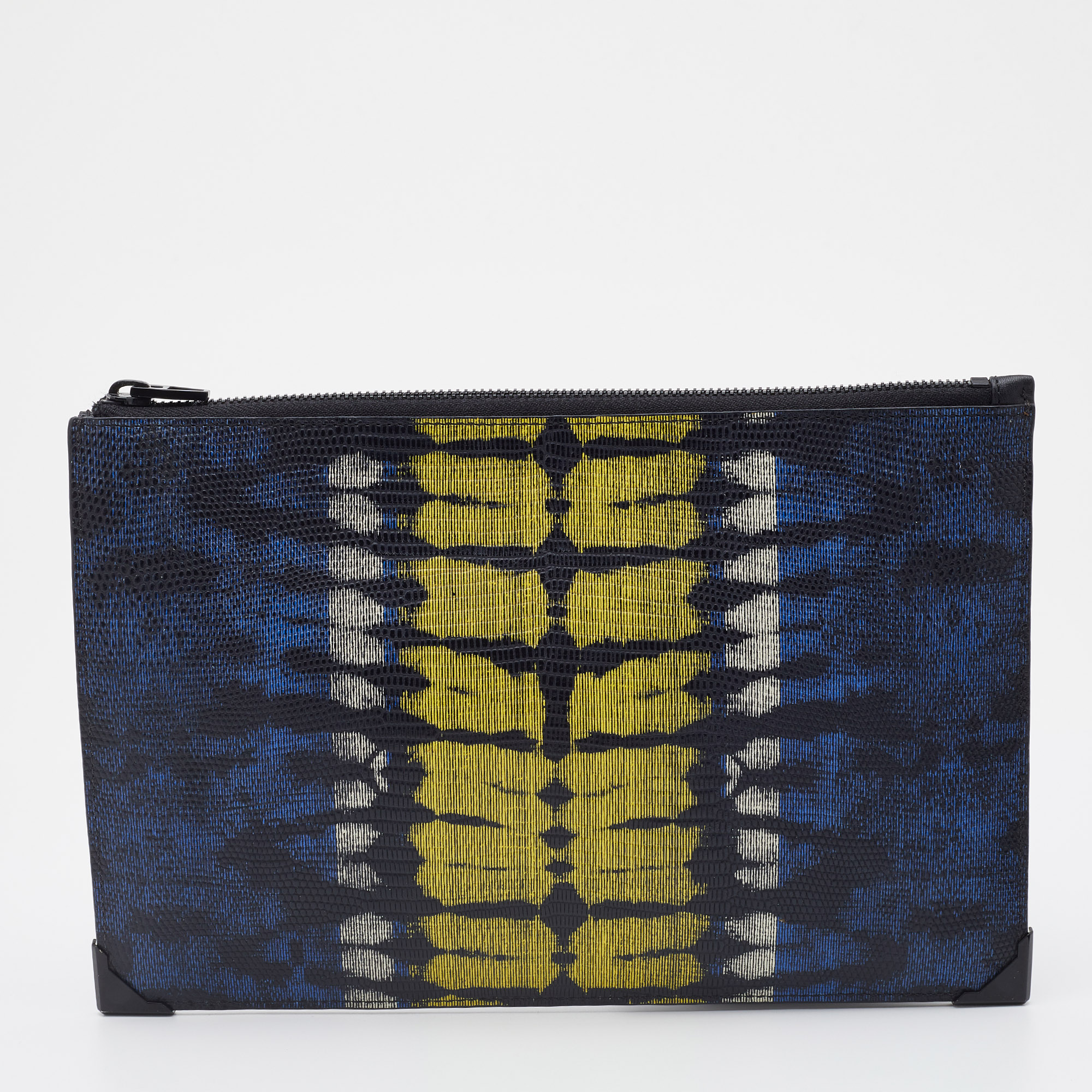 Alexander Wang Multicolor Lizard Embossed and Leather Zip Pouch