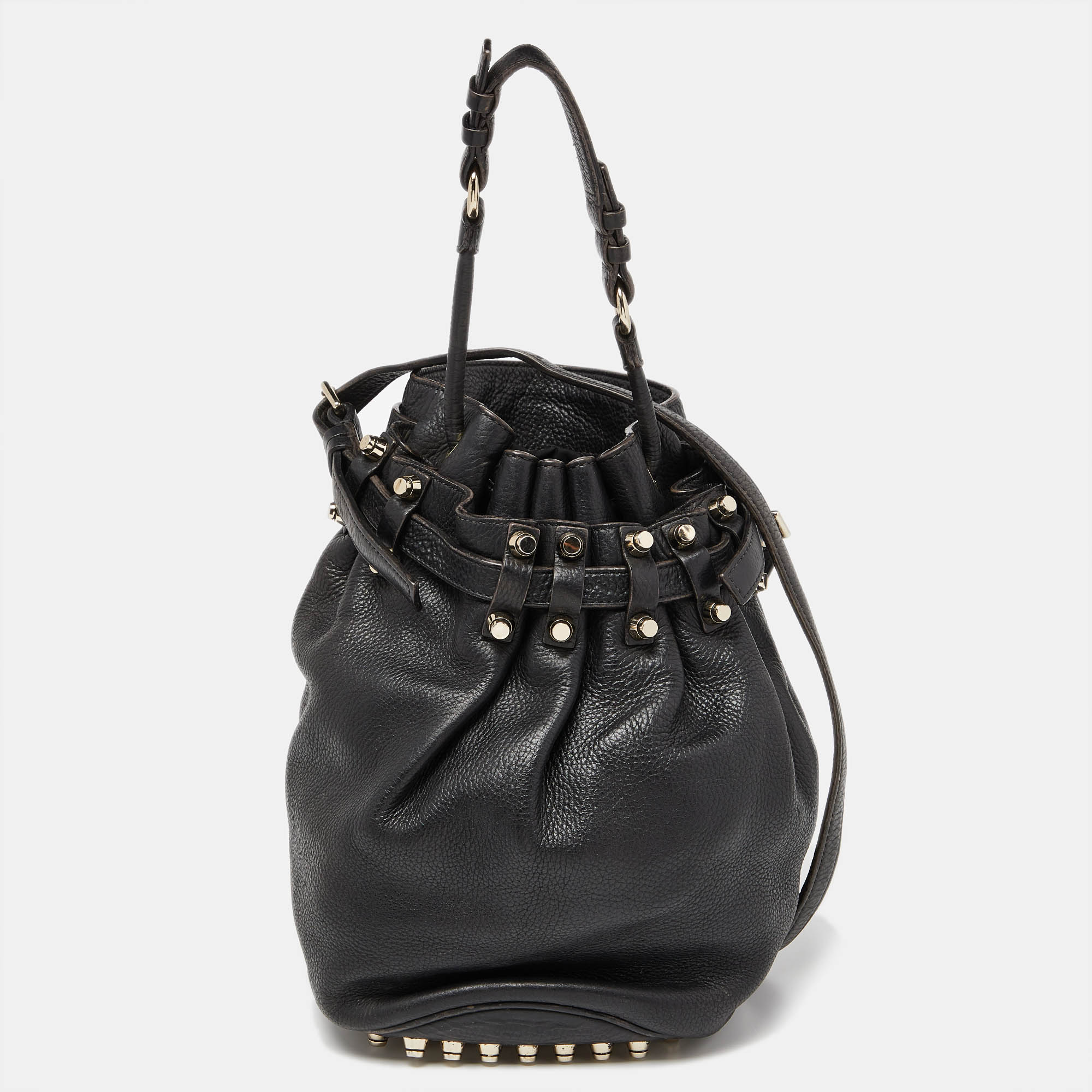 Pre-owned Alexander Wang Black Textured Leather Diego Bucket Bag