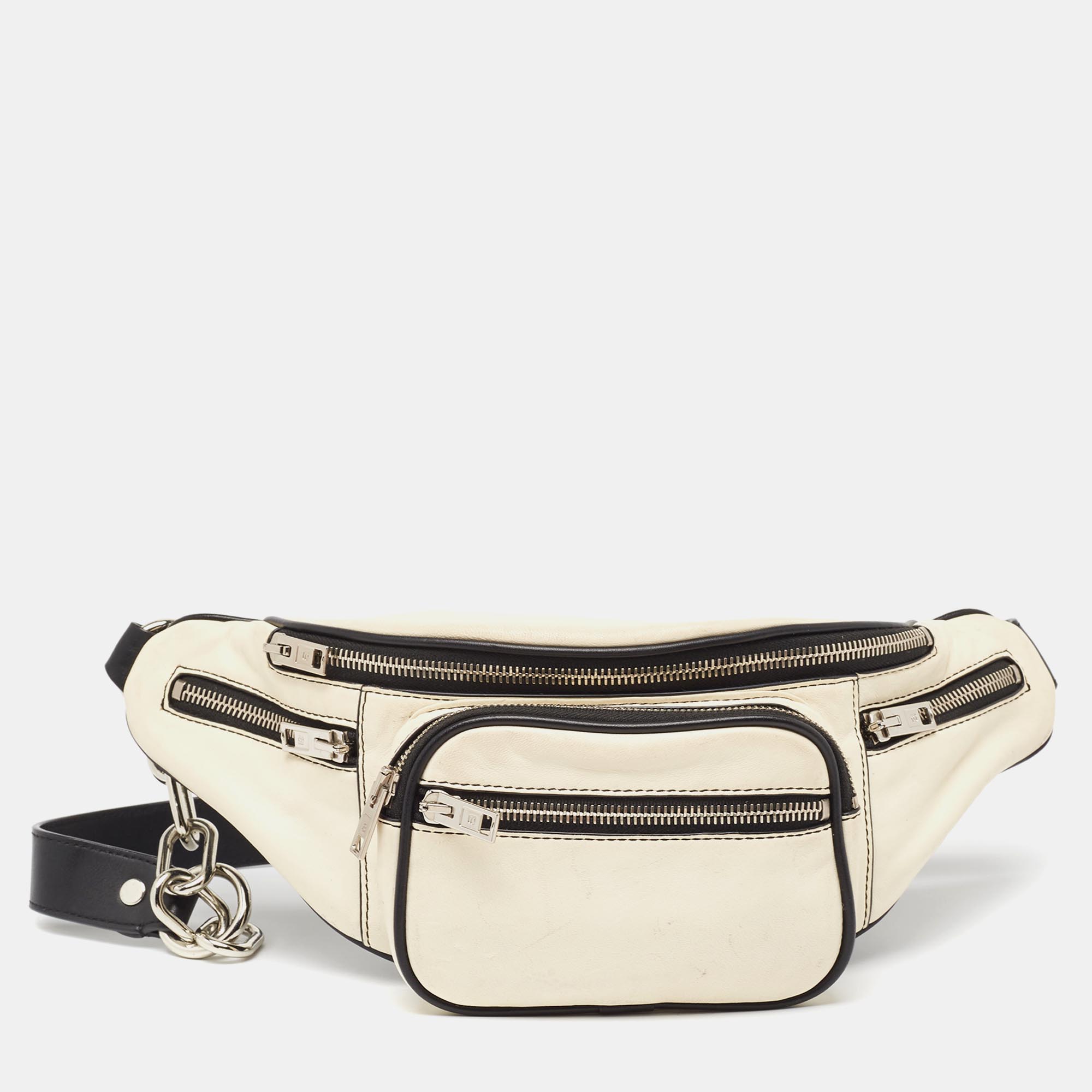 

Alexander Wang White/Black Leather Attica Belt Bag